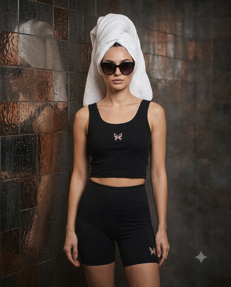 Butterflay Black Lycra Biker Shorts – High-Waist Streetwear Shorts
