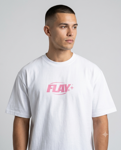 Men's Oversized White Butterflay Tee – Front & Back Graphic Print