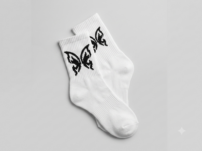 Butterflay Embroidered Crew Socks – Logo Detail