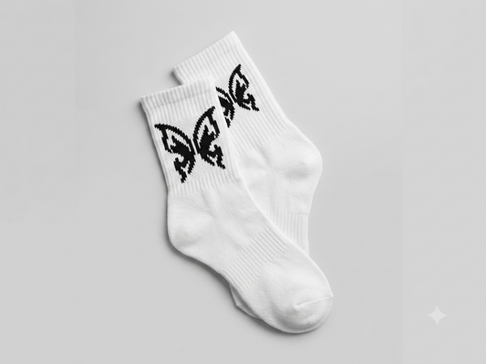 Butterflay Embroidered Crew Socks – Logo Detail
