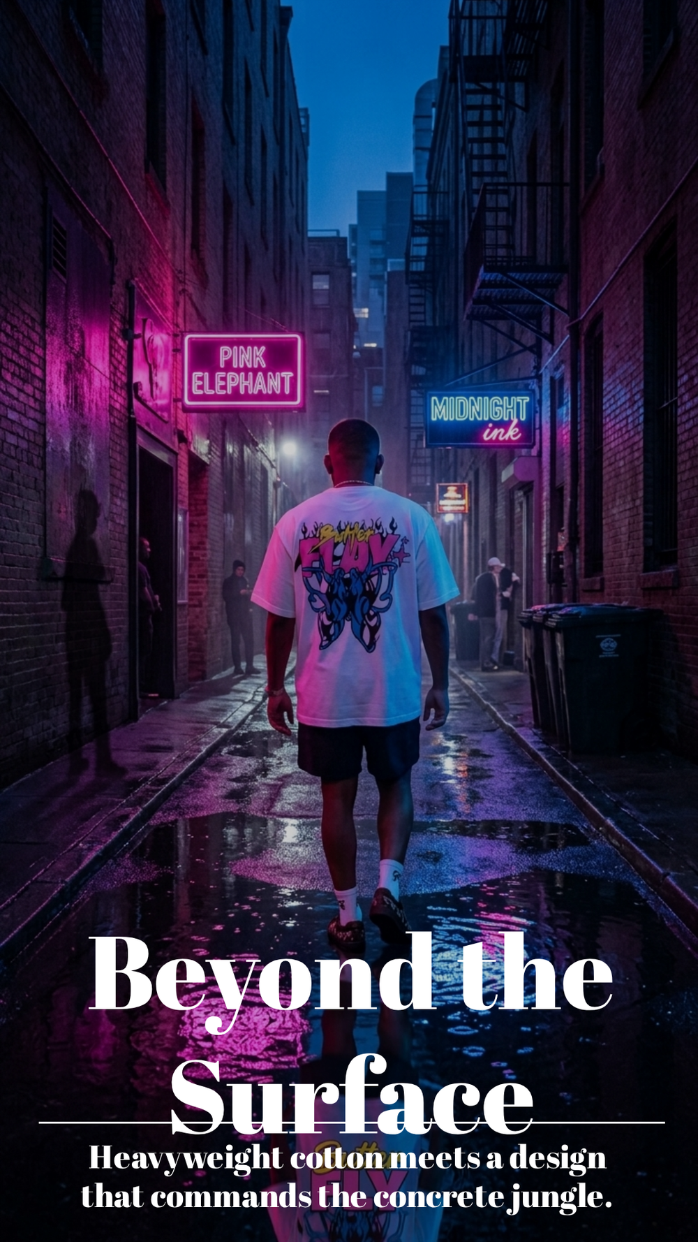 Men's Oversized White BUTTERFLAY Tee